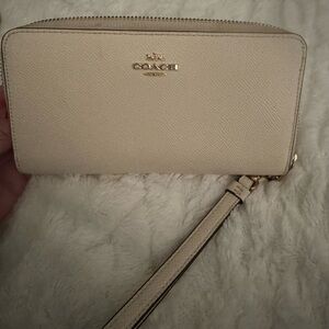 Coach Beige Wristlet Clutch